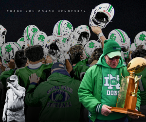 Coach Hennessey of the Notre Dame College Prep Football Team